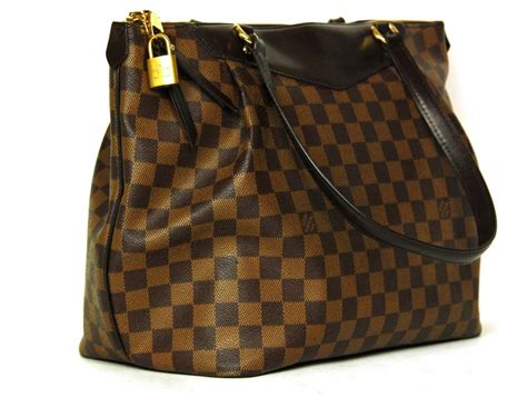 louis vuitton brown checkered tote|Louis Vuitton brown suede bag.